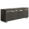 Now! Vision By Hülsta Sideboard 4R 2 Schiebetüren 70,4x211,3x52 - Lack-grau/Lack-Hochglanz-grau