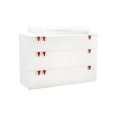 Now! Minimo Wickelkommode Breit Mit 3 Schubladen Inkl. Wickelaufsatz Und Unterstellregale Weiß