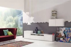 Now! By Hülsta Easy Wohnwand Lack-reinweiß 156x308x45 5-teilig