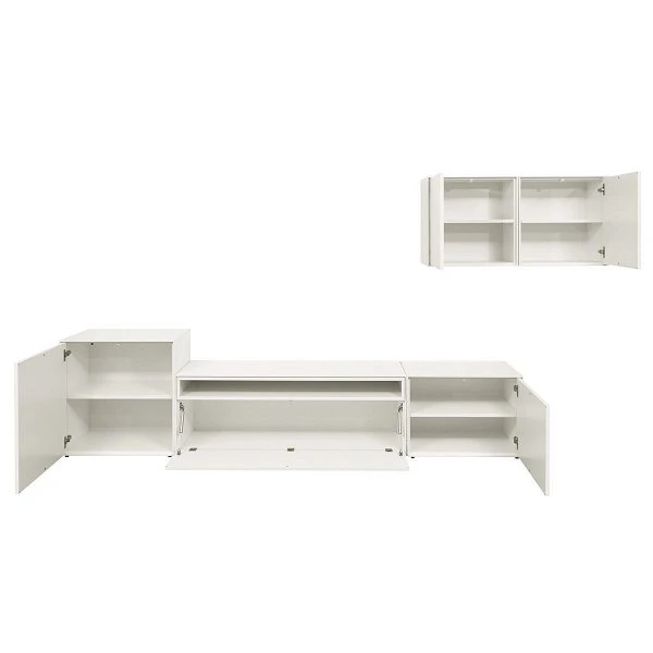 Now! By Hülsta Easy Wohnwand Lack-reinweiß 156x308x45 5-teilig 4 Now! By Hülsta Easy Wohnwand Lack-reinweiß 156x308x45 5-teilig – Bild 2