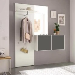 Now! By Hülsta Easy Garderobe Hellgrau 204x166x44 4-teilig