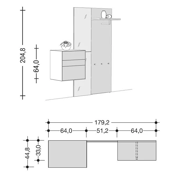 Now! By Hülsta Easy Garderobe Reinweiß 204x179x44 4-teilig 4 Now! By Hülsta Easy Garderobe Reinweiß 204x179x44 4-teilig – Bild 2