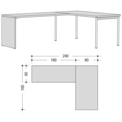 Now! By Hülsta Home Office Eck-Schreibtisch B180 Verschiedene Ausführungen -Hülsta Möbel 980402 huelsta now strichzeichnung