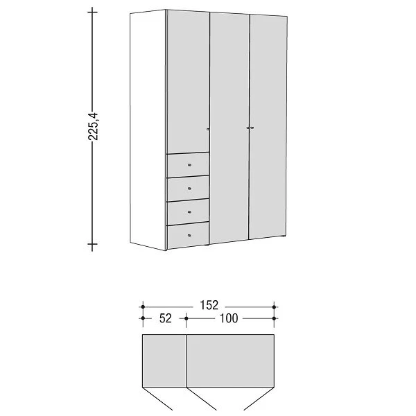Now! Wardrobes By Hülsta Kombination 9 225,4x152x59 Cm | Lack-grau 4 Now! Wardrobes By Hülsta Kombination 9 225,4x152x59 Cm | Lack-grau – Bild 2