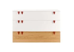 Now! Minimo Wickelkommode Breit Mit 3 Schubladen Inkl. Wickelaufsatz Und Unterstellregale Weiß / Natureiche -Hülsta Möbel huelsta now minimo 161210f4