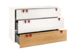 Now! Minimo Wickelkommode Breit Mit 3 Schubladen Inkl. Wickelaufsatz Und Unterstellregale Weiß / Natureiche -Hülsta Möbel huelsta now minimo 161211f4