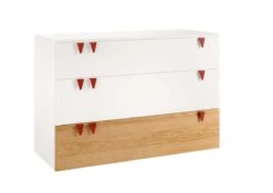 Now! Minimo Wickelkommode Breit Mit 3 Schubladen Inkl. Wickelaufsatz Und Unterstellregale Weiß / Natureiche -Hülsta Möbel huelsta now minimo 161212f4