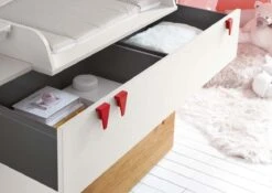 Now! Minimo Wickelkommode Breit Mit 3 Schubladen Inkl. Wickelaufsatz Und Unterstellregale Weiß / Natureiche -Hülsta Möbel huelsta now minimo 161246f3