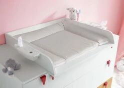 Now! Minimo Wickelkommode Breit Mit 3 Schubladen Inkl. Wickelaufsatz Und Unterstellregale Weiß / Natureiche -Hülsta Möbel huelsta now minimo 161247f3