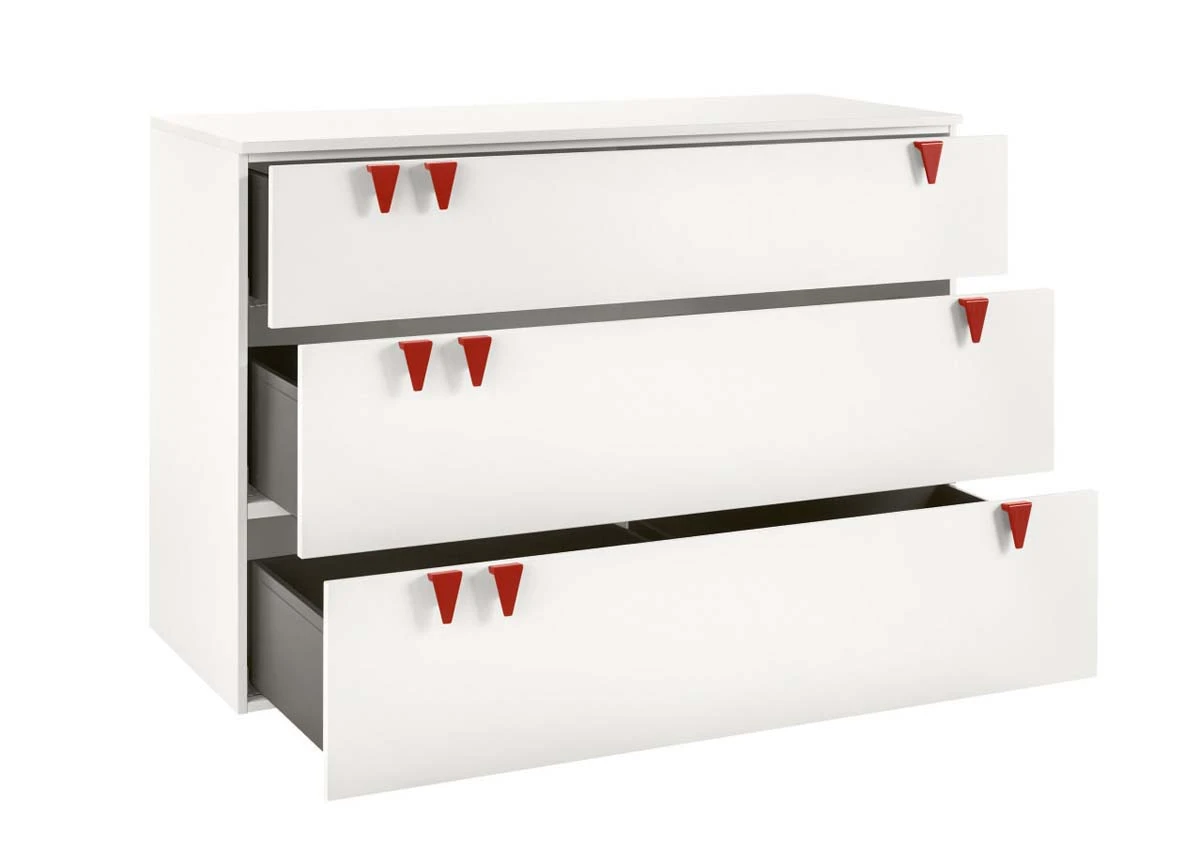 Now! Minimo Kommode Breit Mit 3 Schubladen Weiß 5 Now! Minimo Kommode Breit Mit 3 Schubladen Weiß – Bild 3