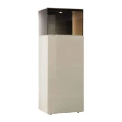 Hülsta Gentis 8R Vitrine - Hochglanz-Lack Akzent Naturstamm - 1 Tür Mit Glasfüllung -Hülsta Möbel huelsta gentis 8r vitrine schmal 3