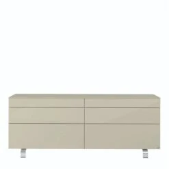 Hülsta Neo Sideboard 6 Schubkästen Lack Seidengrau