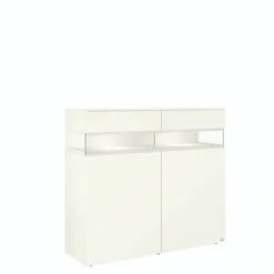 Hülsta Neo Highboard 2 Schubkästen Und 2 Türen Lack Weiß