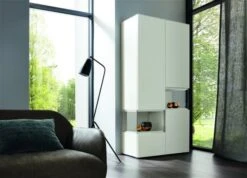 Hülsta Neo Wohnwand Vitrine 1 Schubkasten Und 3 Türen Lack Reinweiß -Hülsta Möbel huelsta neo 134546f2