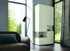 Hülsta Neo Wohnwand Vitrine 1 Schubkasten Und 3 Türen Lack Weiß -Hülsta Möbel huelsta neo 134548f2