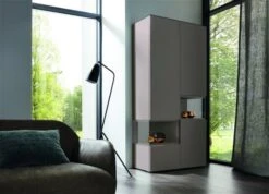 Hülsta Neo Wohnwand Vitrine 1 Schubkasten Und 3 Türen Lack Grau -Hülsta Möbel huelsta neo 134552f2 ncs s6005 y80r