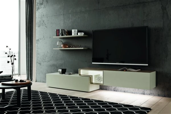 Hülsta Tetrim Wohnwand 4-teilig Klein Lack Seidengrau 3 Hülsta Tetrim Wohnwand 4-teilig Klein Lack Seidengrau