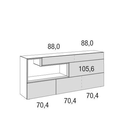 Hülsta Tetrim Sideboard 5R - Lack-Ausführung Mit Offenem Fach Und 4 Schubladen 5 Hülsta Tetrim Sideboard 5R - Lack-Ausführung Mit Offenem Fach Und 4 Schubladen – Bild 3